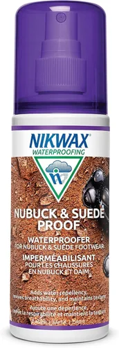 Nikwax A prueba de nobuck y gamuza, 4.2 fl oz, impermeabilización en aerosol restaura la repelencia al agua DWR en calzado de cuero texturizado,