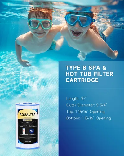 Miniatura 3 de AQUALTRA Filtro de piscina B compatible con 29005E Cartucho de filtro de piscina fácil de instalar, 10 x 5 3/4 pulgadas, filtros de piscina sobre