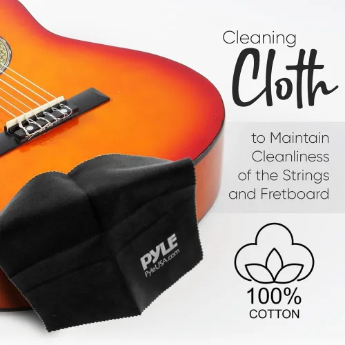 Miniatura 7 de Pyle PRTPGACLS821010 - Juego completo de accesorios de guitarra de 11 piezas, incluye 6 cuerdas de nailon Aquila, cejilla de guitarra, 3 púas