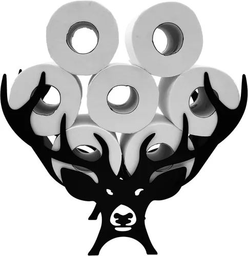 Miniatura 3 de Black Antler - Soporte de papel higiénico de metal, organizador de papel higiénico decorativo de metal para baños, capacidad para 8 rollos