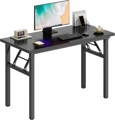 Miniatura 26 de DlandHome - Mesa plegable para computadora de 47 pulgadas, escritorio portátil, mesa de actividades, mesa de conferencias, escritorio de oficina