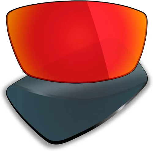 Miniatura 3 de Mryok 4 pares de lentes polarizadas de repuesto para gafas de sol Oakley Canteen 2006, color negro sigiloso, rojo fuego, azul hielotitanio plateado