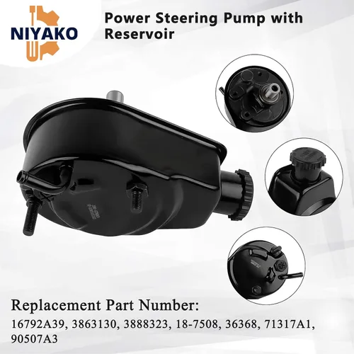 Miniatura 4 de Reemplazo de bomba de dirección asistida # 18-7508 3863130 3888323 16792A39 Fit Mercruiser Volvo Penta OMC 4.3L V6, 5.0L 5.7L V8