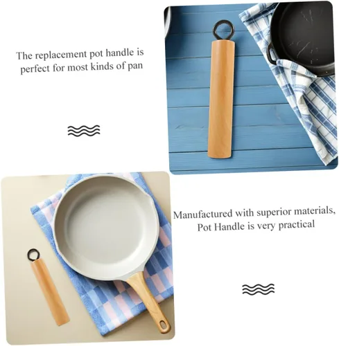 Miniatura 3 de Mikinona Wok Mango Wok Accesorios Mango Desmontable Utensilios de Cocina de Repuesto de Olla de Repuesto de Mango de Madera Universal Utensilios