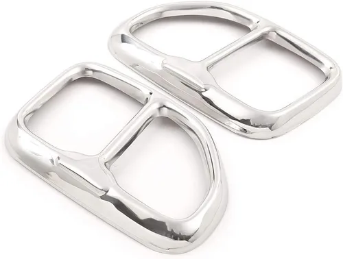 Miniatura 4 de Cubierta de tubo de escape de coche de acero inoxidable 304 2 piezas para BMW X3 G01 2018-2020 Accesorios de coche (plata brillante, estilo 1)