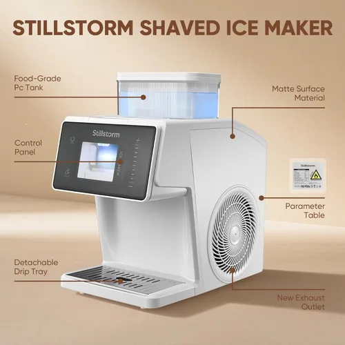 Miniatura 6 de Stillstorm Máquina de hielo afeitado Máquina de cono de nieve No necesita hielo, máquina de copo de nieve con tecnología RapidChill, Auto-Clean