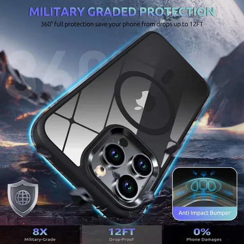 Miniatura 3 de Funda magnética para iPhone 12 Pro Max, compatible con MagSafe, [protección contra caídas de grado militar] TPU suave y transparente para iPhone 12