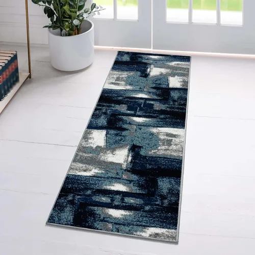 Miniatura 17 de Luxe Weavers - Alfombra abstracta, Lagos Collection 7558, color azul claro
