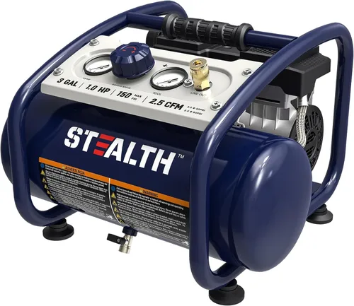 Miniatura 11 de Stealth Compresor de aire de 2 galones, compresor de 3/4 HP sin aceite, compresor de aire eléctrico ultra silencioso de menos de 60dB, presión