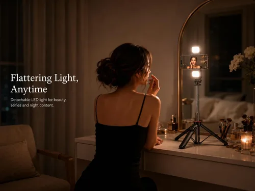 Miniatura 4 de Beauty Creator - Trípode de teléfono con luz – Trípode de teléfono de 53 pulgadas para TikTok, maquillaje, transmisión en vivo y creación