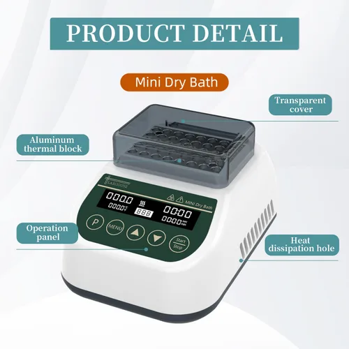 Miniatura 2 de Mini calentador de baño seco digital incubadora termostática calefacción temporizador programable con 0.0 fl oz* 40 tubos de centrífuga bloque