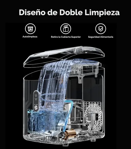 Miniatura 4 de Máquina de hielo Nugget para encimera, Silonn máquina de hielo de pellets masticables con función de autolimpieza, 33 libras/24H máquinas de hielo
