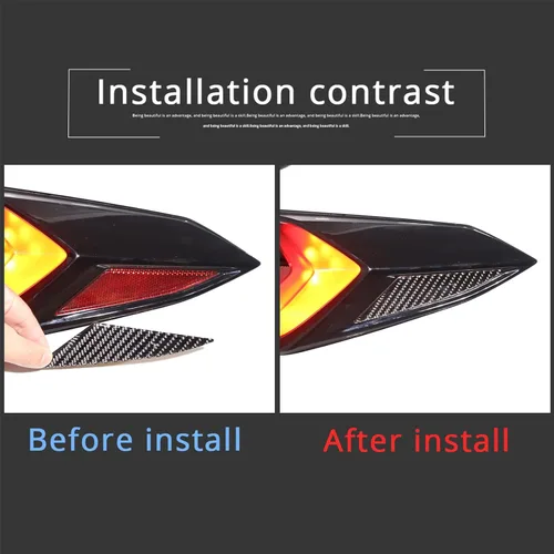 Miniatura 2 de Daeiclru Adhesivo triangular de fibra de carbono real para luz trasera trasera compatible con Chevrolet Corvette C8 2020-2023, accesorios de moldura