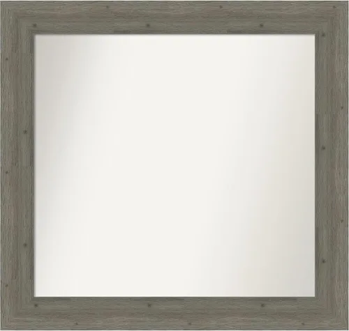 Miniatura 96 de Amanti Art Espejo de baño gris para sobre el fregadero, 27 x 27 pulgadas, espejo de tocador cuadrado gris, marco de madera rústica de campo medio