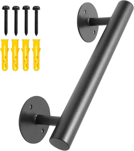 Miniatura 9 de Barandilla de escalera blanca de 4 pies para interiores, barandillas de escalera de tubería de 48 pulgadas para montar en la pared, barandillas