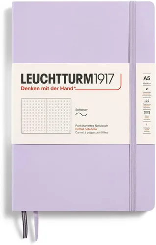 Miniatura 19 de LEUCHTTURM1917 - Cuaderno mediano A5 de tapa blanda, 123 páginas numeradas para escribir y llevar un diario (color negro, cuadriculado)