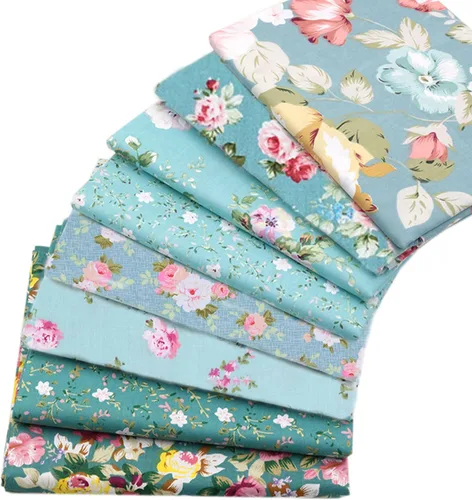 Miniatura 7 de Green Fat Quarters - Paquetes de tela de edredón precortado, 18 x 22 pulgadas (floral verde)