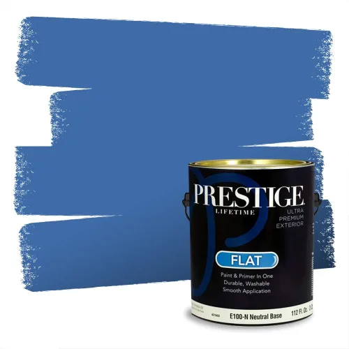 Miniatura 1623 de Pintura Exterior + imprimación PRESTIGE, todo-en-uno, 1 galón, acabado mate, color comparable al Valspar* Royal Gray* VS151-Gris real