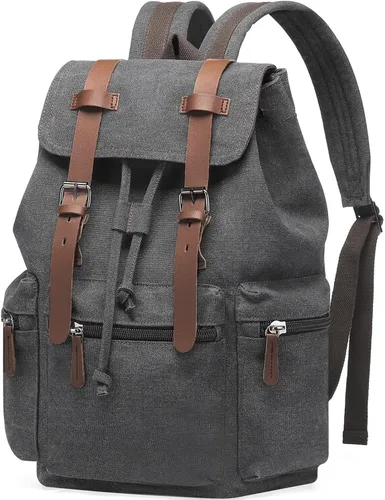 Mochila de lona para hombre, mochila vintage para computadora portátil, mochila de viaje, mochila de trabajo, universidad, bolsa para computadora