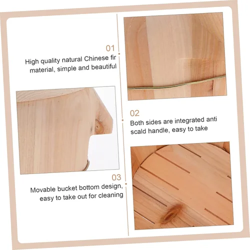 Miniatura 8 de 1 Unidades Arroz Cocina Gadget Cubo de Madera Cubo de Arroz para Cocina Cubo al Vapor Creativo Cubo de Arroz al Vapor Cubo de Cocina de Madera