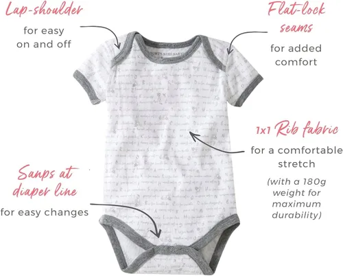 Miniatura 28 de Burt's Bees Baby Body de algodón orgánico – Bebé niño y niña manga corta y larga de una pieza, 5