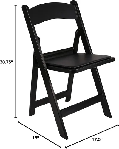 Miniatura 2 de BTEXPERT Silla plegable de resina, asiento acolchado de vinilo para interiores y exteriores, juego ligero para el hogar, eventos, fiestas, picnic