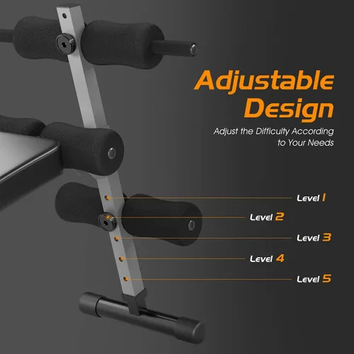 Miniatura 2 de GYMAX Banco de sentarse, banco inclinable ajustable de 440 libras para abdominales, banco inclinado de entrenamiento de utilidad para gimnasio