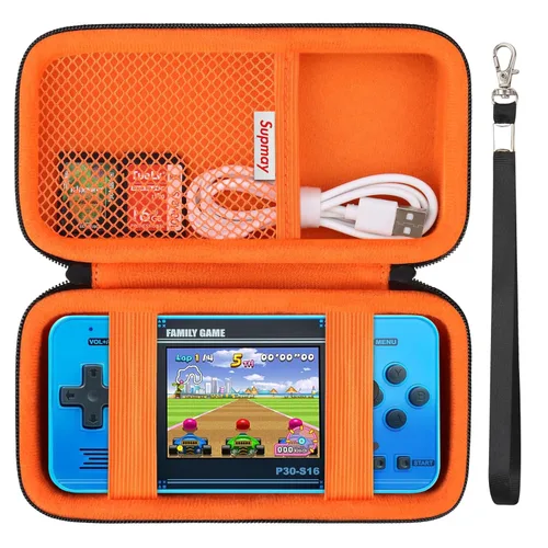 Miniatura 13 de Supmay Funda de transporte compatible con WELLST·G Consola de juegos portátil para niños - 220 videojuegos retro precargados, funda de Cubo azul
