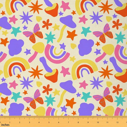 Miniatura 45 de The Yard - Tela de hongos con forma humana de The Yard Moon Star Galaxy Starry Sky DIY Craft Hobby Tela por Yard Cool Purple Ombre Geométrico Líneas