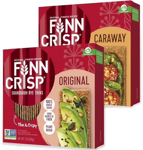 Miniatura 10 de Finn Crisp s Original Rye Crispbread 7oz Galletas finas y crujientes de pan plano de centeno Auténtico pan crujiente de masa madre finlandesa