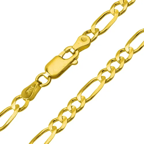 Miniatura 3 de Colgante grande de estrella de David de oro amarillo pulido de 14 quilates con collar Figaro