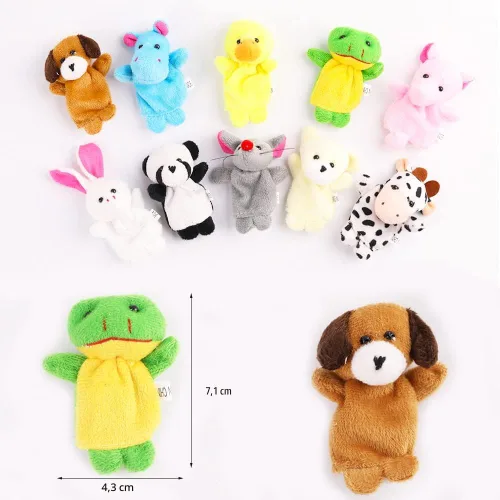 Miniatura 2 de Juego de 10 Marionetas de Dedo - Juguetes de Marionetas de Dedo de Animales de Felpa Suave para Niños, Surtido de Mini Figuras de Peluche para Niños