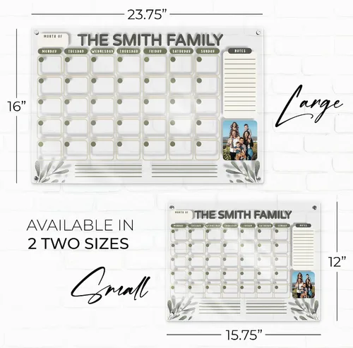 Miniatura 4 de Calendario de pared acrílico personalizado de 16 x 12 pulgadas, calendario acrílico personalizado para pared, calendario mensual personalizado