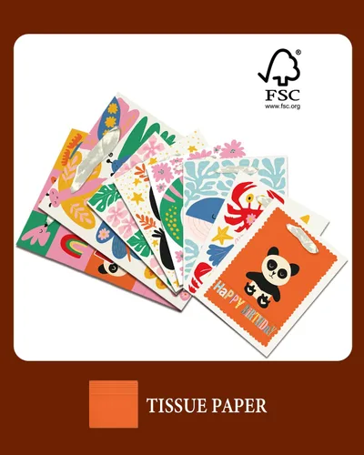 Miniatura 3 de qiqee Bolsas de regalo de papel surtido con asas de papel de seda, 8 bolsas de regalo de cartón de cumpleaños de animales florales para mujeres