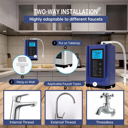Miniatura 6 de Ionizador de agua, purificador de agua PH 3,5 – 10,5 alcalinas de ácido maquinaria de agua, hasta -500 mV ORP, 6000 litros por filtro, 7 ajustes