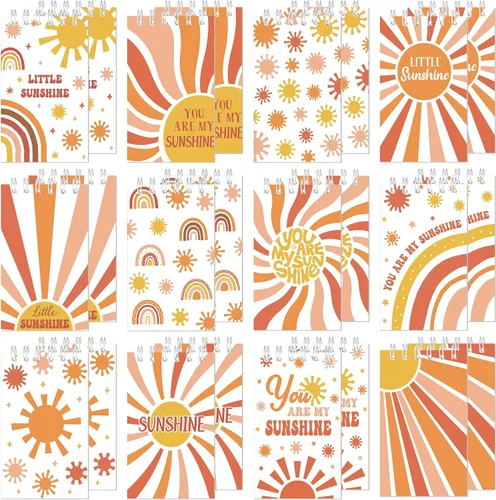 Miniatura 7 de Cholemy 24 cuadernos bohemios para el sol, a granel, hippie, groovy, bohemio, para el sol, cuadernos de bolsillo hippie para fiesta de cumpleaños