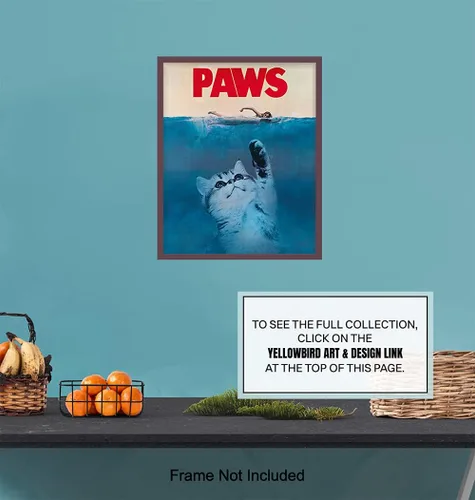 Miniatura 7 de Arte y decoración de pared de gatos, regalos divertidos para amantes de los gatos para mujeres, bonito póster de gatito de 8 x 10 pulgadas