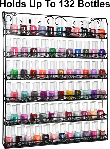 Miniatura 4 de AMT - Estantes metálicos para esmalte de uñas para pared, exhibición de esmalte de uñas transparente, organizador de aceites esenciales Young