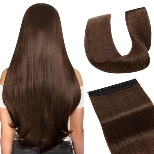 Miniatura 16 de Extensiones de cabello con clip, cabello humano Remy, extensiones de cabello largo lacio de una pieza con 5 clips, con gancho para colgar