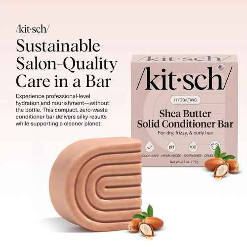 Miniatura 2 de Kitsch Barra de acondicionador de manteca de karité – Acondicionador hidratante para restaurar la humedad del cabello, domar el encrespamiento
