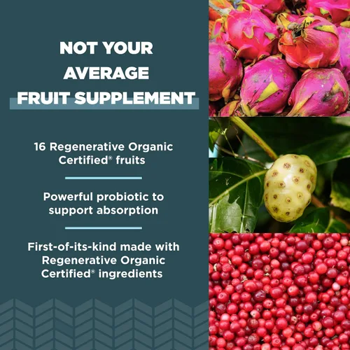 Miniatura 3 de Ancient Nutrition Cápsulas regenerativas orgánicas certificadas SuperFruits, apoya la salud intestinal y del sistema inmunológico, hechas