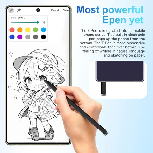 Miniatura 5 de WWT Teléfono I25 Ultra desbloqueado, Android 14 16+1TBGB, bolígrafo integrado, batería de teléfono celular 7000 mAh, pantalla HD de 6.99 pulgadas
