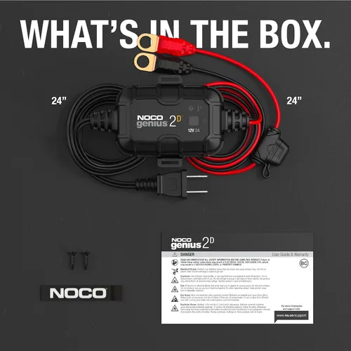 Miniatura 6 de NOCO GENIUS2D: Cargador de batería a bordo inteligente de 2A 12V - Mantenedor automático de montaje directo, cargador por goteo y desulfatador