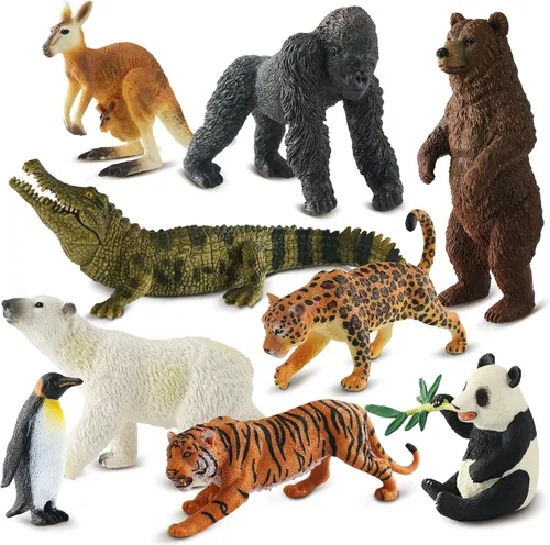 Miniatura 9 de Zippytots 6 piezas figuras de animales de safari para niños de 3-5 años figuras realistas de animales de selva de plástico vida silvestre africana