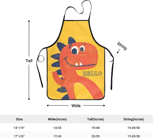 Miniatura 3 de Cute Kids Aprons for Cooking Painting Baking, Waterproof Toddler Aprons with Pockets, Art Smock for Boys Girls