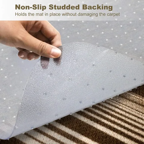 Miniatura 3 de Kuyal Alfombrilla para silla de oficina para alfombras, transparente gruesa y resistente de alta calidad, tapetes de suelo para pisos alfombrados