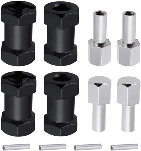 Miniatura 11 de Hobbypark - Paquete de 4 cubos de transmisión hexagonal de rueda de 0.472 in, acoplador combinador de aluminio de 0.591 in, extensión de Azul