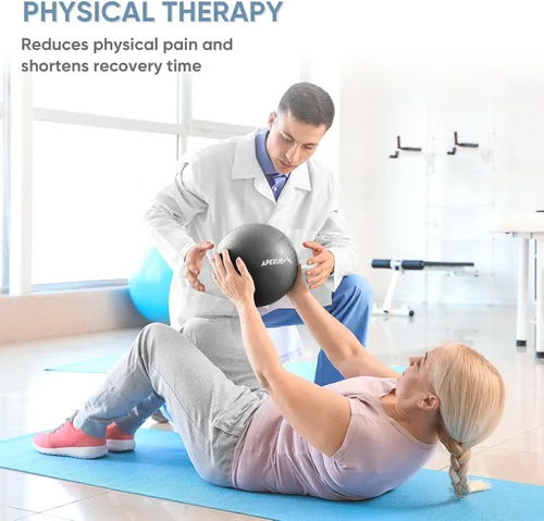 Miniatura 7 de APEXUP 9 Inch Pilates Ball Small Exercise Ball for Yoga, Fitness, Balance, Core Workout, Physical Therapy Rosa