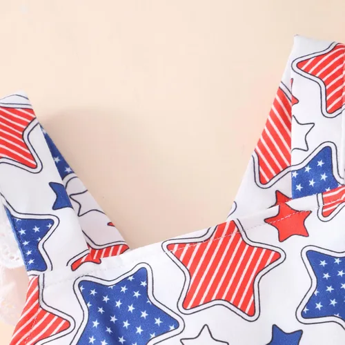 Miniatura 3 de Vestido para niñas del 4 de julio, con bandera americana, patriótico, estrellas, rayas, vestidos para el Día de la Independencia para niños de 1 a 8