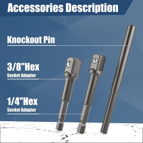 Miniatura 7 de Kit extractor de pernos mejorado, juego de dados extractores de pernos pelados de 32 piezas, removedor de pernos redondeados, extractor de tuercas